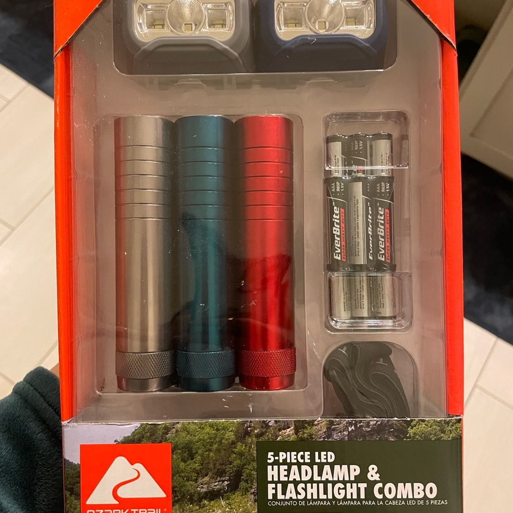 Ozark Trail 5-Piece LED Headlamp & Flashlight Combo